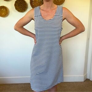 Fig Metro •S• Sleeveless Striped Blue/White Dress